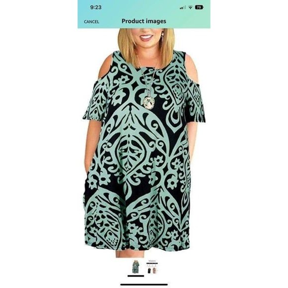 Dress with Peek-a-Boo Shoulders Size 3XL - Picture 5 of 6